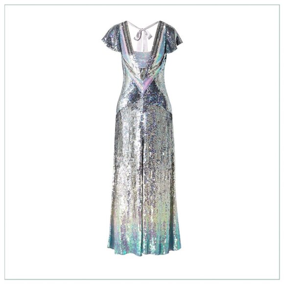 $4990 New Temperley London Superwoman Ruth Ice Blue and Silver Runway Gown - Picture 3 of 16